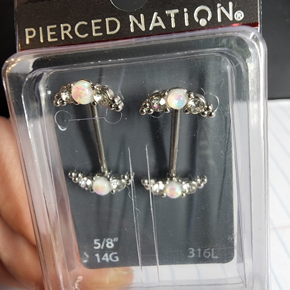 14G nipple rings